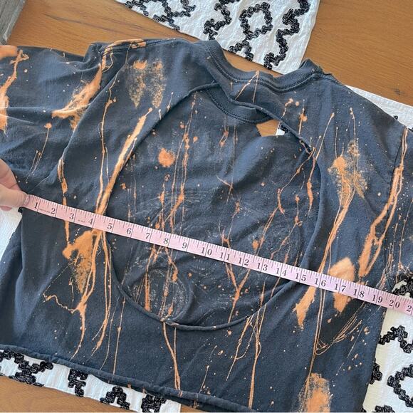 Upcycled redesigned by hand Sons of Anarchy crop open back graphic tee shirt M - Picture 4 of 6